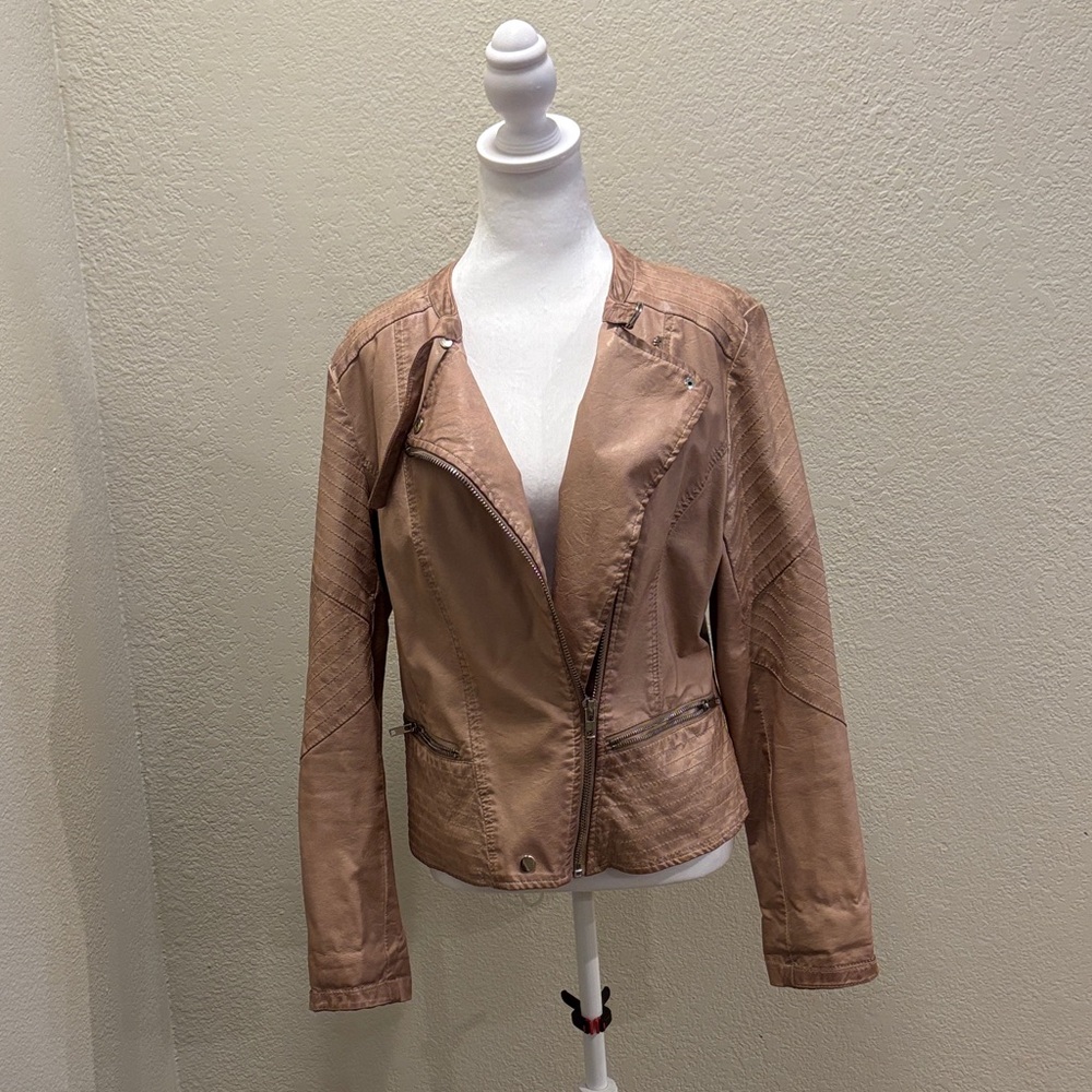 RD Style Women's Tan Leather Jacket